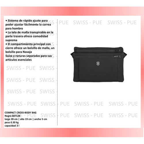 Imagen 6 de 7 de Bolso Compact Cross-body Bag, Negro, Victorinox (607128)