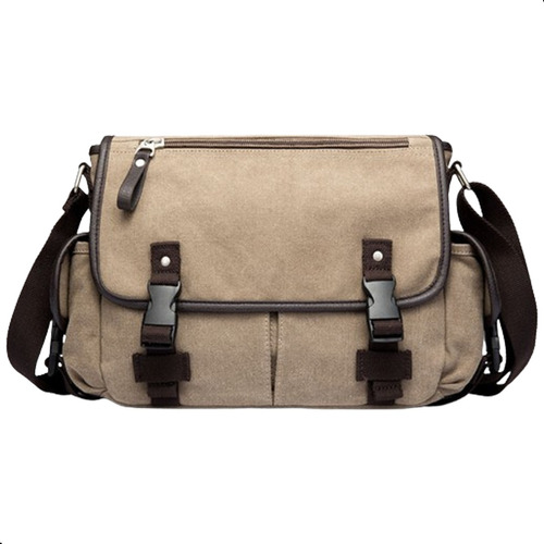 Bolso Hombre Lona Vintage Hombro Bandolera Viaje Casual