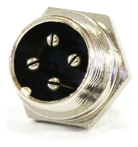 10 Fichas Conector Macho Chasis Microfono 4 Pines Rosca Din