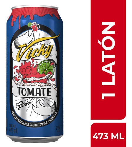 Cerveza Preparada Vicky Tomate, 24 Latones De 473ml