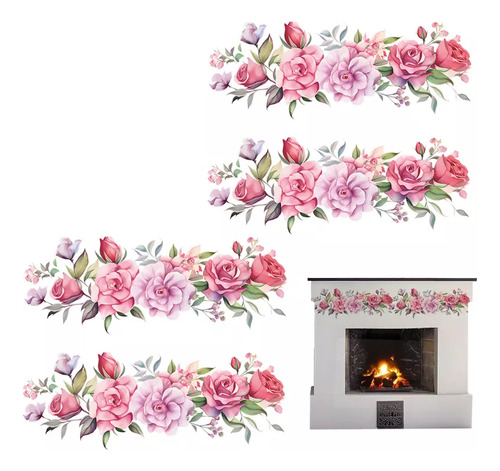 Pegatinas De Pared Acrílicas De Mariposas, Flores Y Reloj