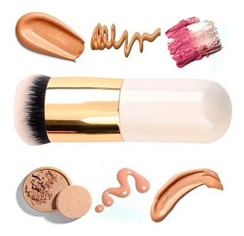 5 Brocha Kabuki Maquillaje Profesional Base Polvo Corrector Color 5pzs