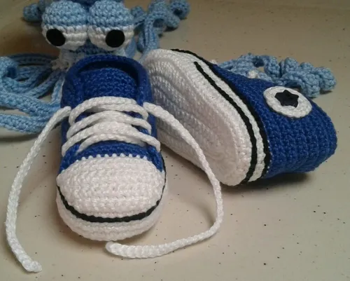 Sapatinho de croche all star sales cano alto