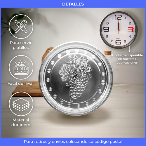 Fuente Bandeja Pizzera Redonda Acero 33 Cm Gastronómica