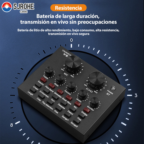 Sjrohe Mejor Tarjeta De Sonido Para Streaming En Calidad Profesional Tarjetas De Sonido Con Mezcladora Integrada Conexión Usb,control De Mezcla Consolas De Audio Micrófonos Profesionales Ecualización