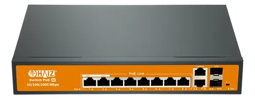 Switch Poe Suite De Rede 8 Portas + 2 Uplink + 2 Sfp Giga 10/100