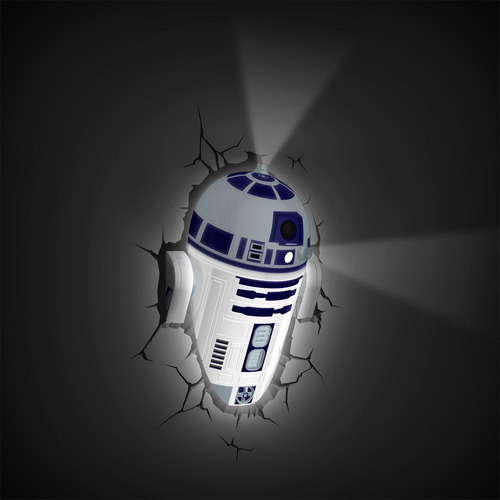 Star Wars Lámpara Decorativa De R2-d2 Para Instalar En Pared