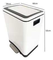 Comprar Cesto Doble Residuos 30l Cierre Suave Tacho Basura Acero B Color Blanco