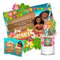 Comprar Kit Imprimible Moana Candybar Cumpleaños Invitaciones Deco