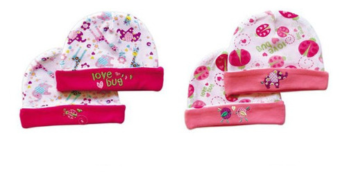 Gorrito Estampado Para Bebe Niña Pack 4 Unidades