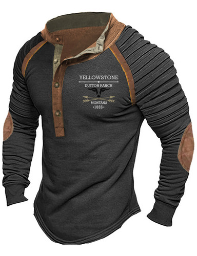 Sudadera Vintage Para Hombre Western Yellowstone Jacket