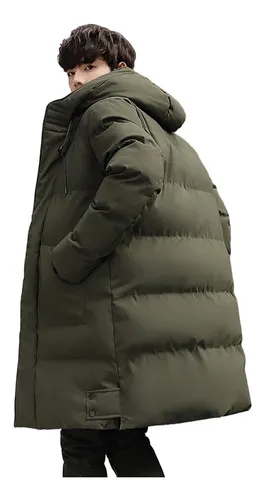 Chaqueta Abrigo Parka Térmica Tipo Gabán Acolchada Invierno Con Bolsillo Urbana Alta Calidad