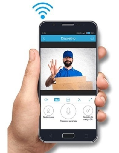 Imagem 2 de 4 de Video Porteiro Wi-fi Elsys Externo Com Qr Code Vpw1