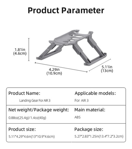 Plegable Booster Tren De Aterrizaje Dji Air3 Drone