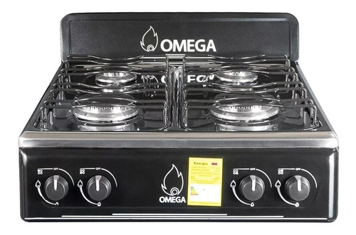 Estufa De Mesa Omega 4 Puestos Gas Natural Quemador Aluminio