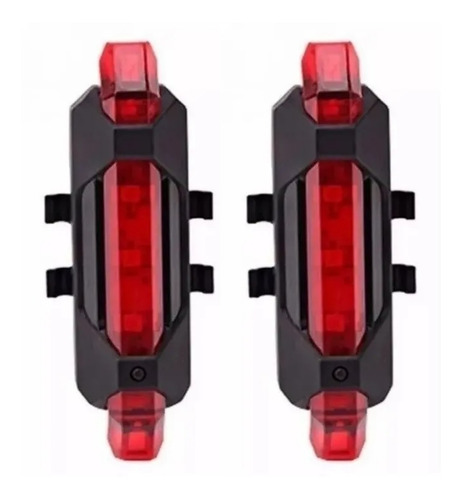 2 Farol Traseiro Bicicleta Lanterna Leds Luz Sinalizador Usb