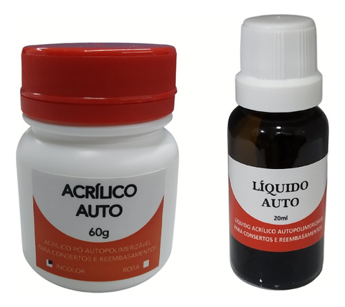 Acrílico Autopolimerizável - Conserto E Reparos 60gr + 20ml