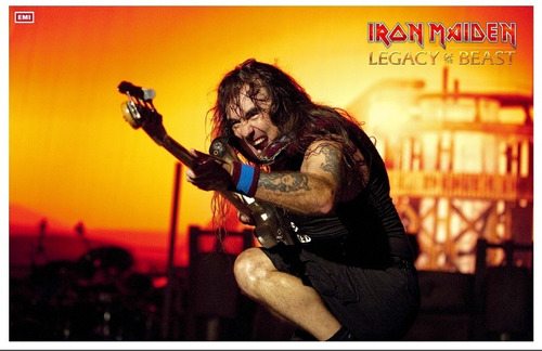 Póster Iron Maiden En Vivo Steve Harris Rock Heavy Metal Emi