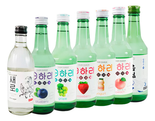 Alcohol Coreano Soju Chum Churum Sabores Mixtos 7 Pzas