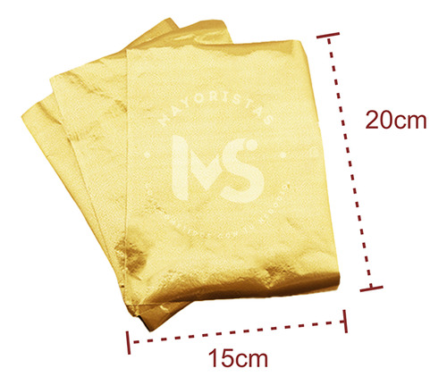 Papel Aluminio Metalizado Para Alfajores 1kg | 600u | Dorado
