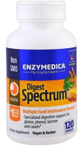 Enzimas digestivas Digest Spectrum, 120 cápsulas, Enzymedica, sabor a eua sin sabor