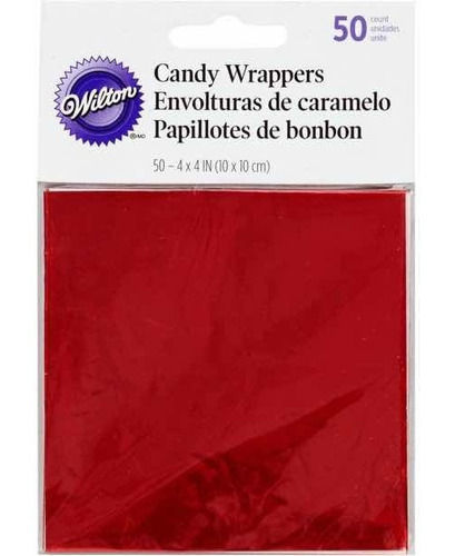 50 Papeles Para Alfajores, Chocolates Color Rojo Wilton