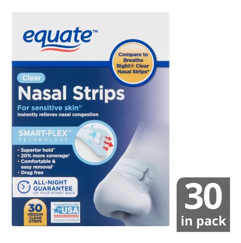 Tiras Nasales Antironquidos Y Descongestion Nasal Equate 30