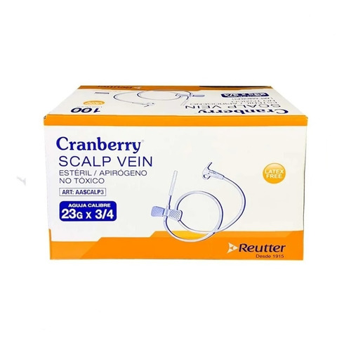 Scalp Vein Mariposa 23g X 3/4 Pack 50 Unids Cranberry