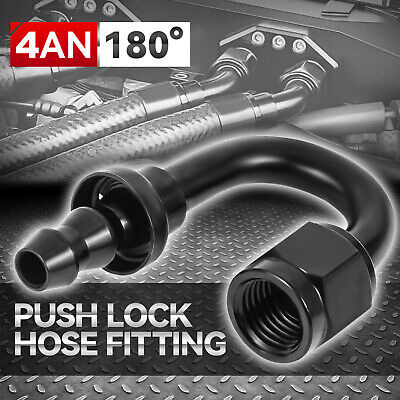 4an To 1/4 Barb 6061-t6 180 Degree Push Lock Hose End F Zzf