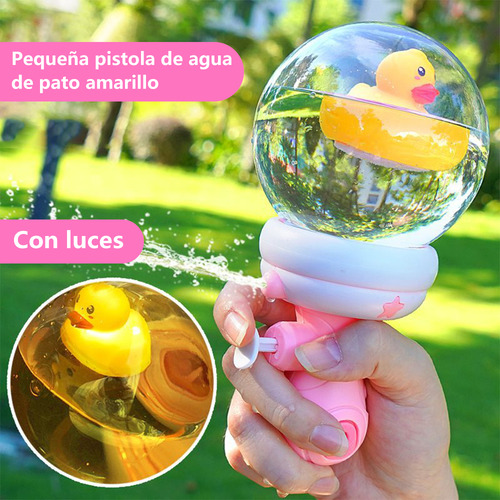 Pistola De Agua De Juguete Para Niños Bañera Con Luz Rosa