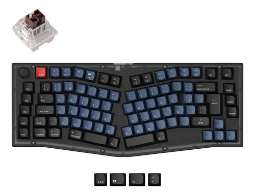 Teclado Mecanico Custom Split Alice Keychron V10 Knob Programable Qmk Via Rgb Qwerty K Pro Brown Switch Hotswappable Distribución Iso Español Bluetooth Gamer Coder Pc Mac Tamaño Layout 75%