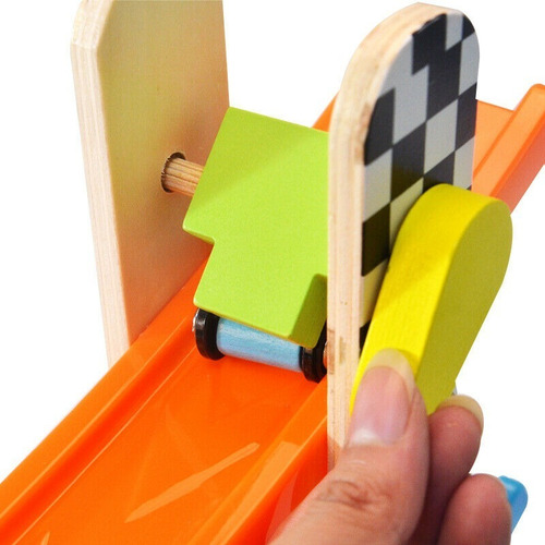 Imagen 5 de 7 de Pista Carrera 4 Autos Rampas Madera Didactico Acool Ac6653 Color Multicolor