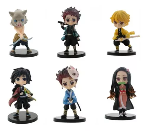 6 Pçs/Conjunto Brinquedos Bonecos De Boneco Demon Slayer Tanjirou