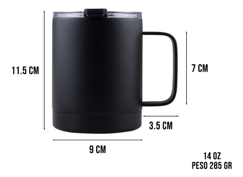 Imagen 4 de 10 de Termo 14oz De Acero Inoxidable Térmico Vaso Para Café 414ml