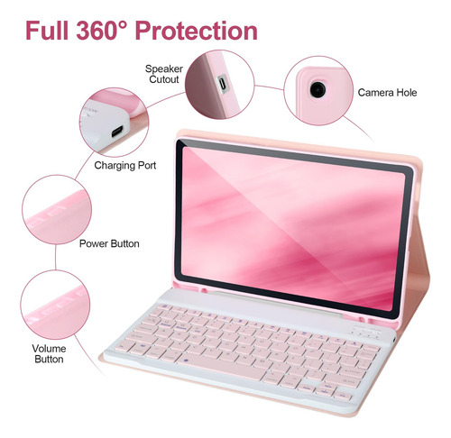 Funda Con Teclado Samsung Galaxy S6 Lite 10.4 Pulgadas 2022 Color