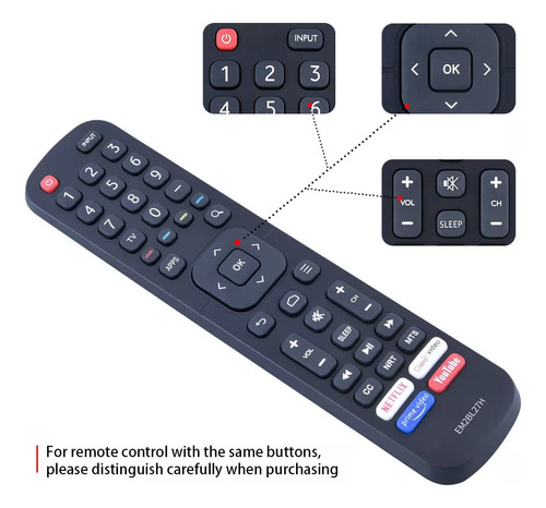 Control Para Hisense Para Sharp Smart Tv En2bl27h + Pilas