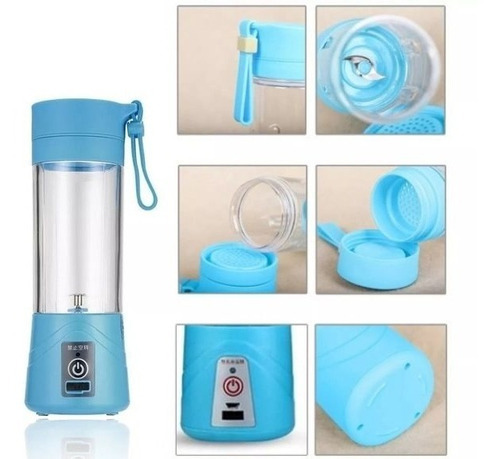 Mini Liquidificador Mixer Juice Usb Garrafa Portatil Cor Azul