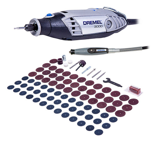 Multiherramienta Dremel 3000 + Eje Flexible + 82 Accesorios