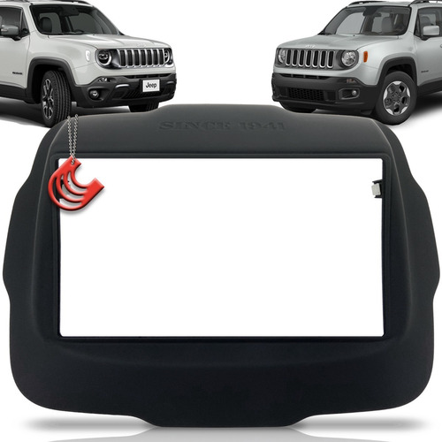 Moldura Painel 2 Din Multimidia Dvd Mp5 Jeep Renegade 2015 Até 2019 Preto Fosco Padrão Japonês E Chinês