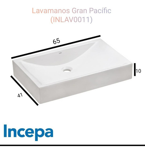 Incepa  Lavamanos Blanco Gran Pacific 65x41x10  Inlav-0011