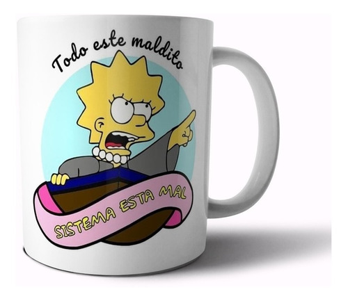 Taza - Tazón De Ceramica - Los Simpson (lisa)