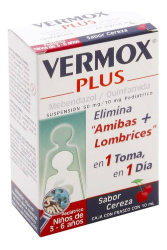 Vermox Plus Pediátrico Cereza 60 Mg/ 10 Mg Caja Con 1 Frasco