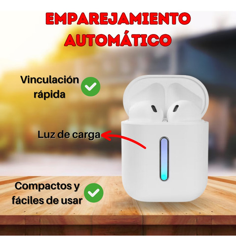 Auriculares in-ear inalámbricos CG Inalámbricos Q8L blanco con luz LED