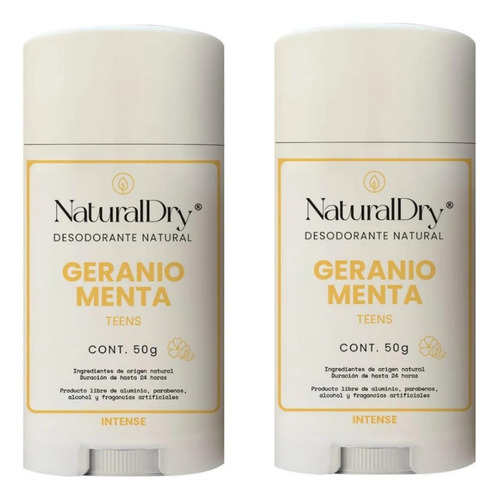 Desodorante Natural Teens Geranio Menta A Partir 11 Años Pak Geranio Menta