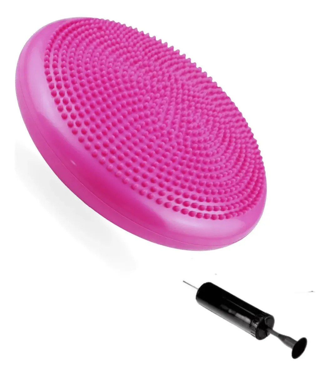 Disco De Equilíbrio Inflável Balance Cushion Com Bomba Fisio Cor Rosa