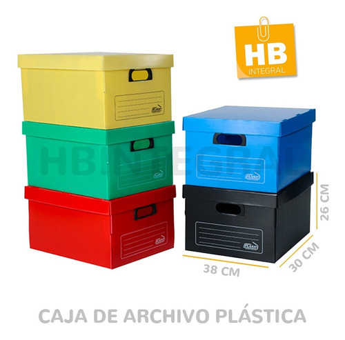 Caja Archivo Plastico C/tapa Plana 803 Color 38x30x26 X10