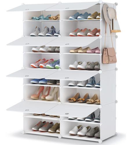 Zapatera De 8 Niveles, Gabinete Con Estantes De Plástico Para 32 Pares De Zapatos, Organizador Para Clóset, Pasillo, Dormitorio, Entrada