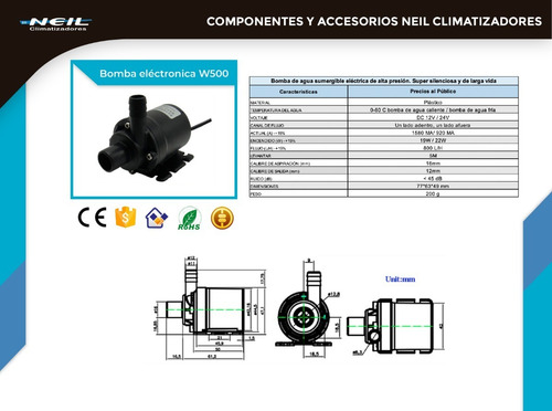 Imagen 4 de 8 de Bomba De Agua Electrónica Brushless 24v Caudal 800l/h - 22w