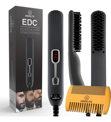 Aberlite Edc - Cepillo Alisador De Barba Premium Para Hom...