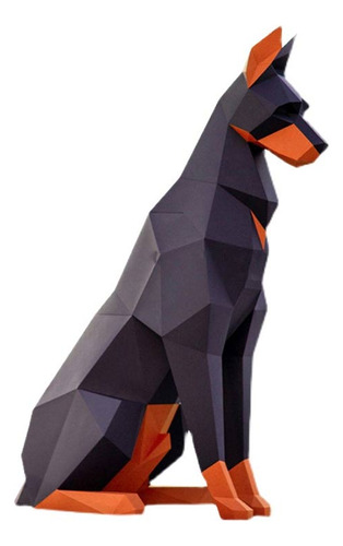 Escultura Animal Modelo De Papel 3d High Doberman Dog